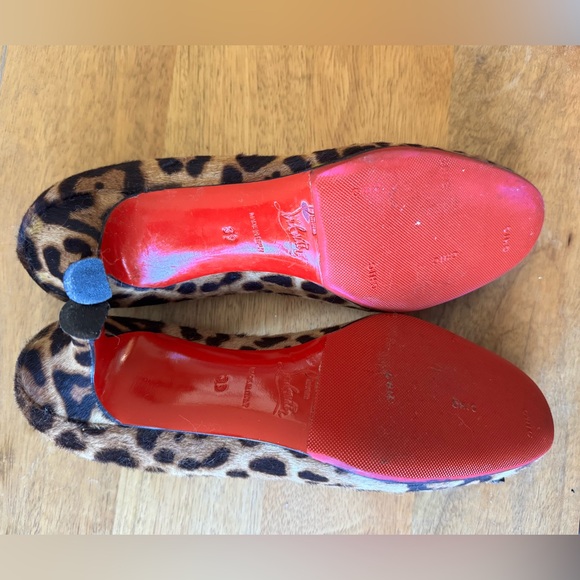Fashion Cheetah Print Red Bottom Heels Christian Louboutin Pony Hair Leopard Print Heels Red Bottom